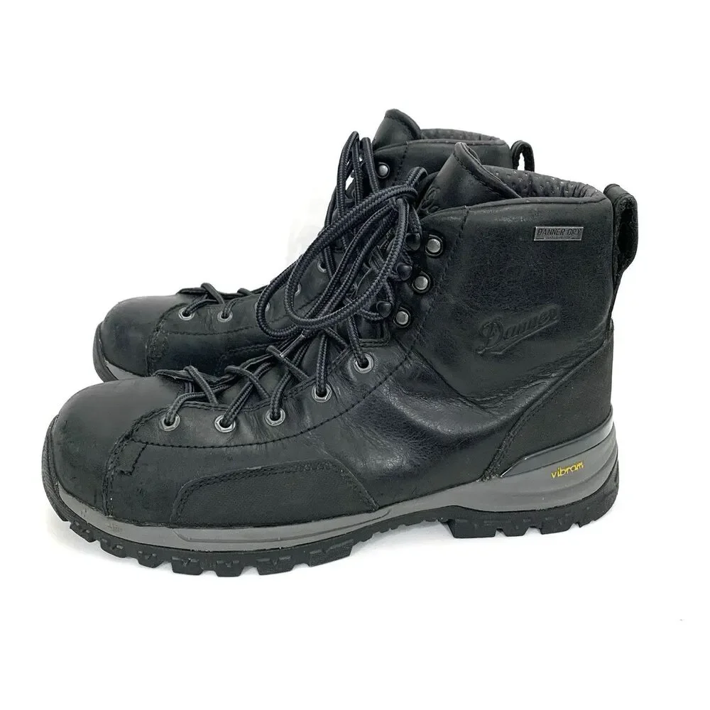 DANNER Stronghold 6” Men's Black Composite Toe Lace Up Work Boots Size 9.5 D